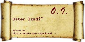 Oster Izsó névjegykártya